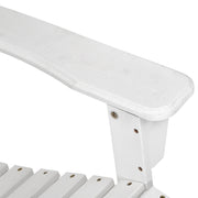 Gardeon 2PC Adirondack Outdoor Table and Chair Wooden Beach Chair Patio Furniture White FF-BEACH-UF-CHTB-WH
