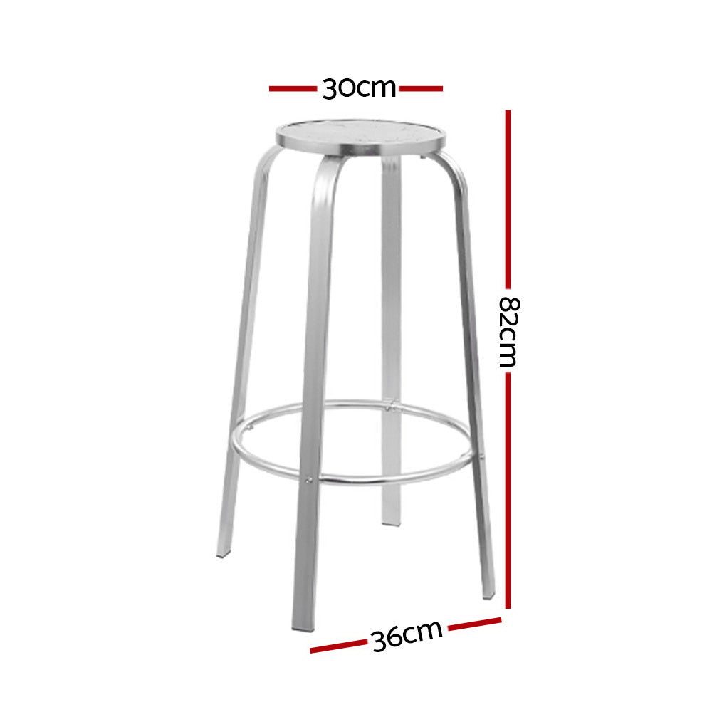 Gardeon 2x Outdoor Bar Stools Aluminum FF-CHAIR-AL82-X2