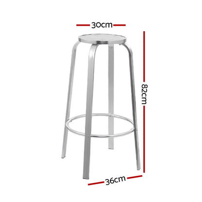 Gardeon 2x Outdoor Bar Stools Aluminum FF-CHAIR-AL82-X2