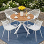 Gardeon 5PCS Outdoor Dining Set Table and Chairs Patio Garden Furniture Diamond FF-DIN-PP130-5SET-WH