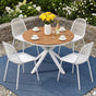 Gardeon 5PCS Outdoor Dining Set Table and Chairs Patio Garden Furniture Lattice FF-DIN-PP210-5SET-WH
