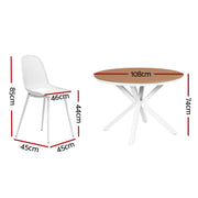 Gardeon 5PCS Outdoor Dining Set Table and Chairs Patio Garden Furniture Lattice FF-DIN-PP210-5SET-WH