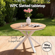 Gardeon 5PCS Outdoor Dining Set Table and Chairs Patio Garden Furniture Lattice FF-DIN-PP210-5SET-WH