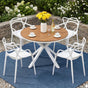Gardeon 5PCS Outdoor Dining Set Table and Chairs Patio Garden Furniture Entwine FF-DIN-PP601-5SET-WH