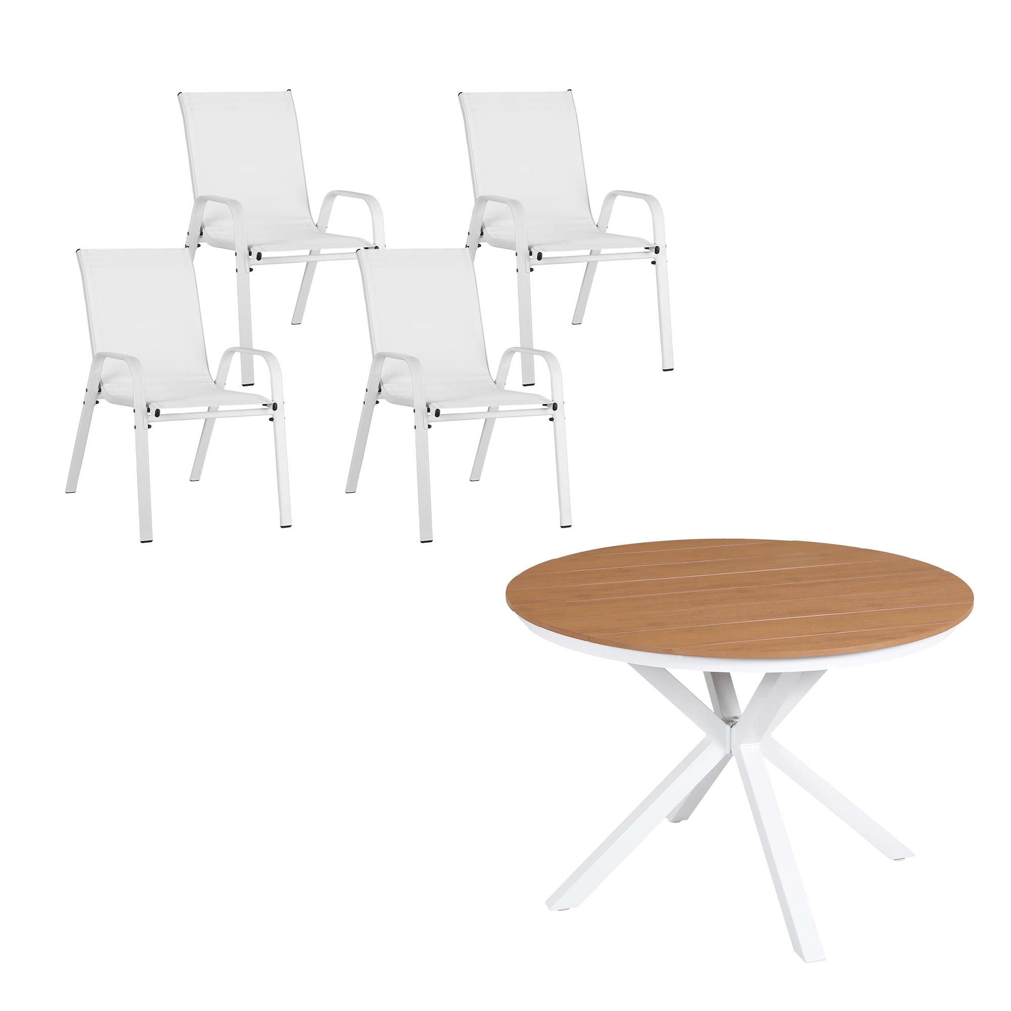 Gardeon 7PCS Outdoor Dining Set Table and Chairs Patio Garden Furniture Steel FF-DIN-STA-7SET-WH