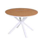 Gardeon Outdoor Dining Table 108CM Aluminum Frame WPC Top Desk Patio Furniture FF-DIN-TB-ALU-WH