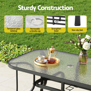 Gardeon 5PC Outdoor Dining Set Table and Chairs Patio Furniture Bistro Set Garden Black FF-DINING-120-5PCS-BK