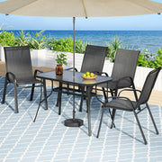 Gardeon 5PC Outdoor Dining Set Table and Chairs Patio Furniture Bistro Set Garden Black FF-DINING-120-5PCS-BK