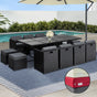 Gardeon Outdoor Dining Set 13 Piece Wicker Table Chairs Setting Black FF-DINING-13-BK-ABCDE