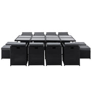 Gardeon Outdoor Dining Set 13 Piece Wicker Table Chairs Setting Black