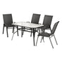 Gardeon 5PC Outdoor Dining Set Table and Chairs Patio Furniture Bistro Set Garden Black FF-DINING-140-5PCS-BK