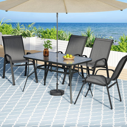 Gardeon 5PC Outdoor Dining Set Table and Chairs Patio Furniture Bistro Set Garden Grey FF-DINING-140-5PCS-GE