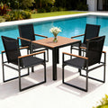 Gardeon 5PCS Outdoor Dining Set Table and Chairs Patio Garden Furniture Bistro Set FF-DINING-5PLW-BK-AB