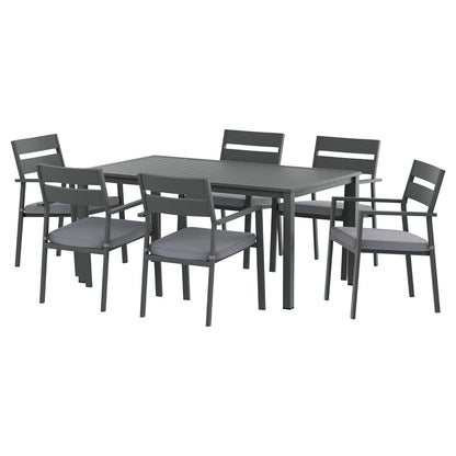 Gardeon Outdoor Dining Set 7 Piece Aluminum Table Chairs Setting Black FF-DINING-7CL-BK-AB