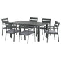 Gardeon Outdoor Dining Set 7 Piece Aluminum Table Chairs Setting Black FF-DINING-7CL-BK-AB