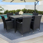 Gardeon Outdoor Dining Set 7 Piece Wicker Lounge Setting Black FF-DINING-7CLS-BK-ABC