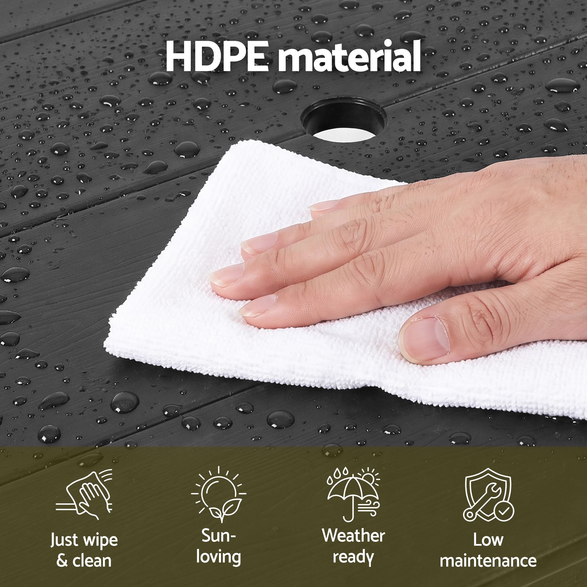 Gardeon 7 Piece Outdoor Dining Set Patio HDPE Table and Chairs Garden Furniture
