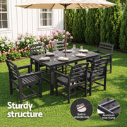 Gardeon 7 Piece Outdoor Dining Set Patio HDPE Table and Chairs Garden Furniture