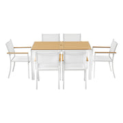 Gardeon 7PCS Outdoor Dining Set Table and Chairs Patio Garden Furniture Bistro Set White