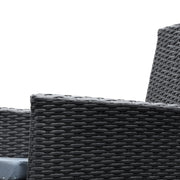 Gardeon Outdoor Dining Set 9 Piece Wicker Lounge Setting Black FF-DINING-9CLS-BK-ABCD