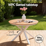Gardeon Outdoor Dining Set 5 Piece Aluminum WPC Tabletop Patio Furniture FF-DINING-ALU-5SET-WH