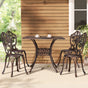 Gardeon Outdoor Dining Set 5 Piece Chairs Table Cast Aluminum Patio Brown FF-DINING-CALU-BR-AB
