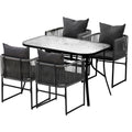 Gardeon 5PCS Outdoor Dining Set Table and Chairs Rope Patio Furniture Garden Black FF-DINING-ROPE-120-5PC