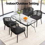 Gardeon 5PC Outdoor Dining Set Table and Chairs Garden Patio Furniture Bistro Set Black FF-DINING-WD-BK
