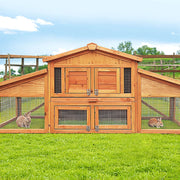 i.Pet Chicken Coop Rabbit Hutch 169cm x 52cm x 72cm Large Chicken Coop Wooden House Run Cage FF-GT-WOOD-R2100S
