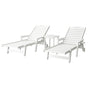 Gardeon Sun Lounge Lounger Beach Chair HDPE Patio Outdoor Furniture with Wheels White FF-LOUNGE-3HE-WH