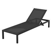 Gardeon Sun Lounge Outdoor Lounger Aluminium Folding Beach Chair Wheels Black FF-LOUNGE-ALU-WHEEL-BK