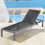 Gardeon Sun Lounge Outdoor Lounger Aluminium Folding Beach Chair Wheels Patio FF-LOUNGE-ALU-WHEEL-GE