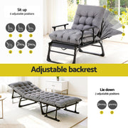 Gardeon 3-in-1 Sun Lounger Folding Camping Chair Adjustable Recliner Patio Furniture for Office Nap, Poolside
