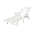 Gardeon Sun Lounge Lounger Beach Chair HDPE Patio Outdoor Furniture with Wheels White FF-LOUNGE-HE-WH