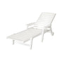 Gardeon Sun Lounge Lounger Beach Chair HDPE Patio Outdoor Furniture with Wheels White FF-LOUNGE-HE-WH