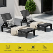 Gardeon Sun Lounge Adjustable Recliner Patio Outdoor Furniture Lightweight Black