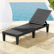 Gardeon Sun Lounge Adjustable Recliner Patio Outdoor Furniture Lightweight Black