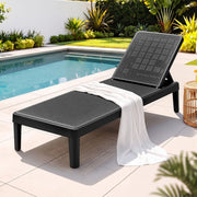 Gardeon Sun Lounge Adjustable Lounger Patio Outdoor Furniture Lightweight Black