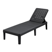 Gardeon Sun Lounge Adjustable Lounger Patio Outdoor Furniture Lightweight Black