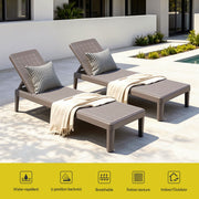 Gardeon Sun Lounge Adjustable Lounger Patio Outdoor Furniture Lightweight Brown