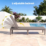 Gardeon Sun Lounge Adjustable Lounger Patio Outdoor Furniture Lightweight Brown