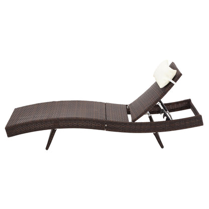 Gardeon Sun Lounge Wicker Lounger Outdoor Furniture Beach Chair Garden Adjustable Brown FF-LOUNGE-WA-BR