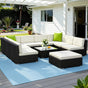Gardeon 10-Piece Outdoor Sofa Set Wicker Couch Lounge Setting Cover FF-SOFA-BK-10PC-ABCE