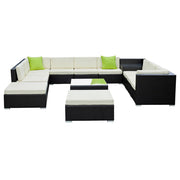 Gardeon 13-Piece Outdoor Sofa Set Wicker Couch Lounge Setting Cover FF-SOFA-BK-13PC-ABDEE