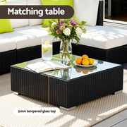 Gardeon 13-Piece Outdoor Sofa Set Wicker Couch Lounge Setting Cover FF-SOFA-BK-13PC-ABDEE