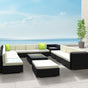Gardeon 13-Piece Outdoor Sofa Set Wicker Couch Lounge Setting 11 Seater FF-SOFA-BK-13PC-ABDEE-N