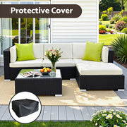 Gardeon 5-Piece Outdoor Sofa Set Wicker Couch Lounge Setting Cover FF-SOFA-BK-5PC-AB