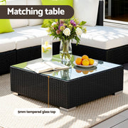 Gardeon 7-Piece Outdoor Sofa Set Wicker Couch Lounge Setting Cover FF-SOFA-BK-7PC-ABC