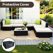 Gardeon 7-Piece Outdoor Sofa Set Wicker Couch Lounge Setting Cover FF-SOFA-BK-7PC-ABC