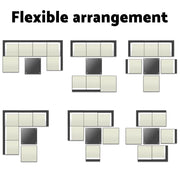 Gardeon 7-Piece Outdoor Sofa Set Wicker Couch Lounge Setting 6 Seater FF-SOFA-BK-7PC-ABC-N